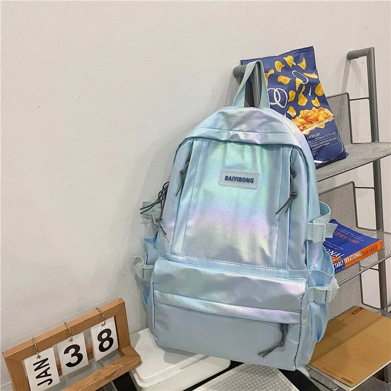 DCIMOR New Waterproof Coated Oxford Backpack Women Colorful Multi-pocket Book Bag College Girls Lovely Schoolbag Fashion Bagpack