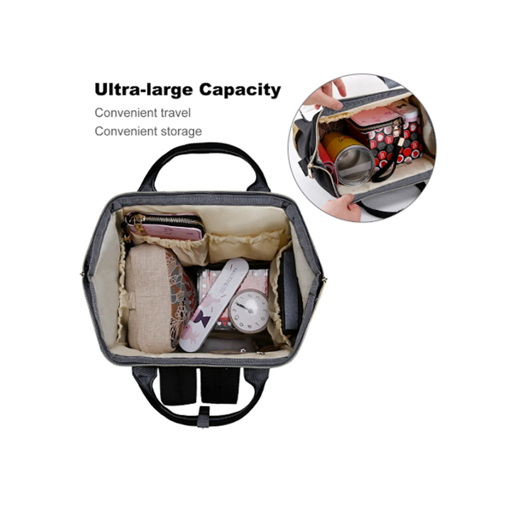 Designer Diaper Bag - Ethnic African American King Baby Boy - Black Multi-Function Backpack