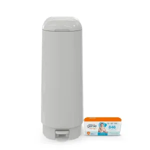 Diaper Genie Signature Diaper Pail with 18 Bags - Gray