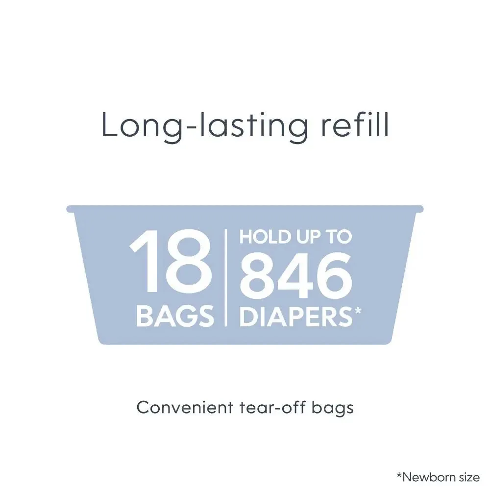 Diaper Genie Signature Diaper Pail with 18 Bags - Gray