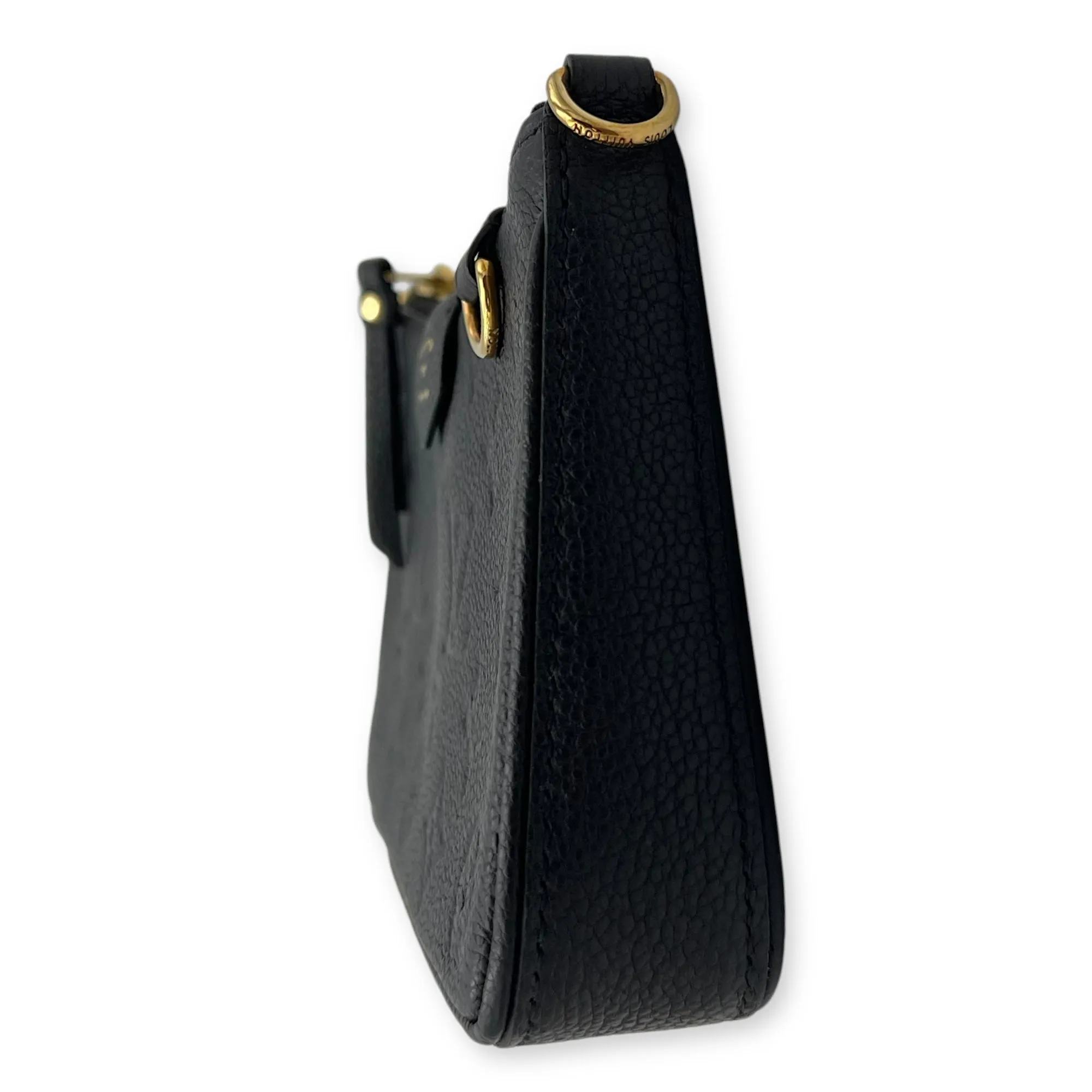 Easy Pouch On Strap Crossbody Bag Black in Monogram Empreinte Leather, Gold hardware