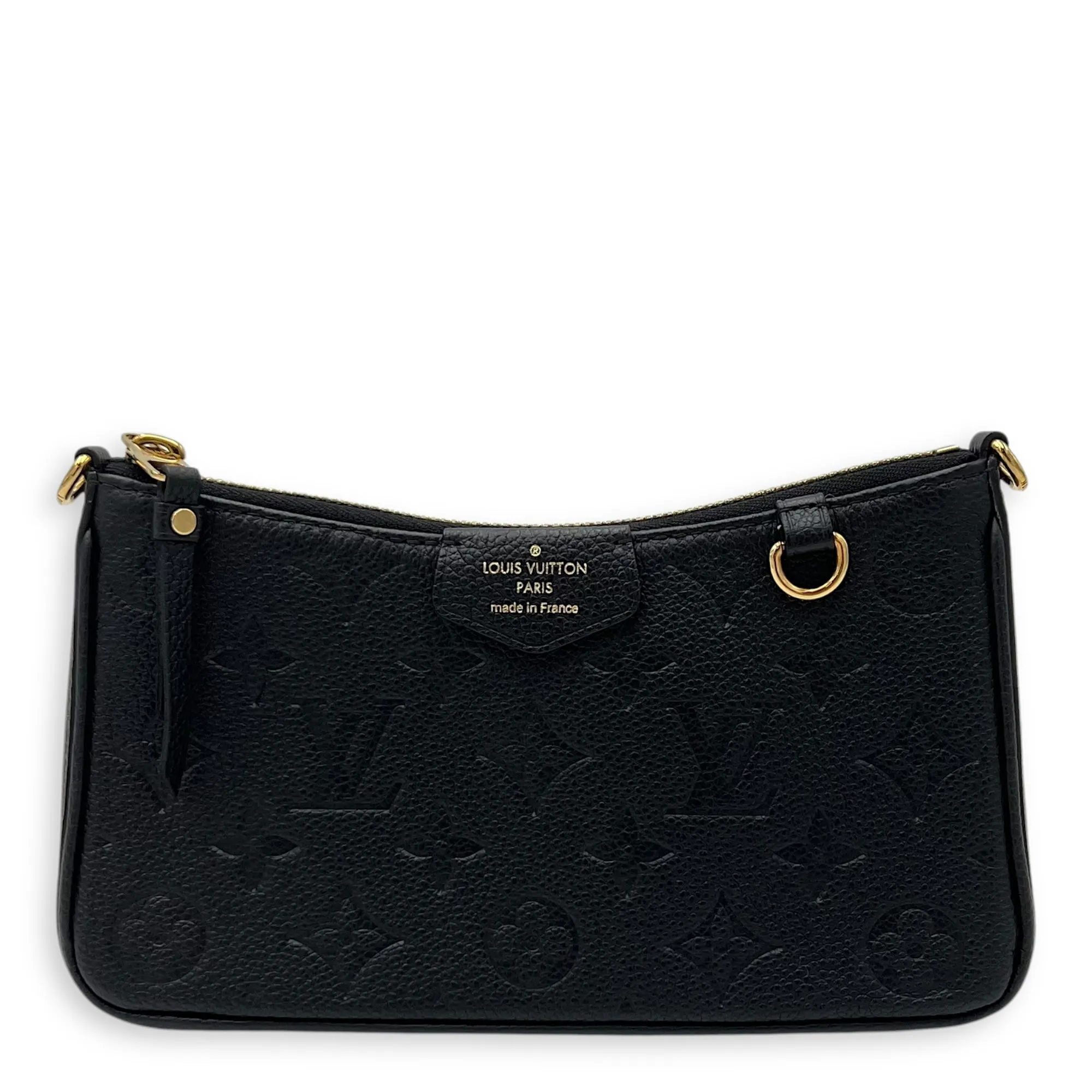 Easy Pouch On Strap Crossbody Bag Black in Monogram Empreinte Leather, Gold hardware