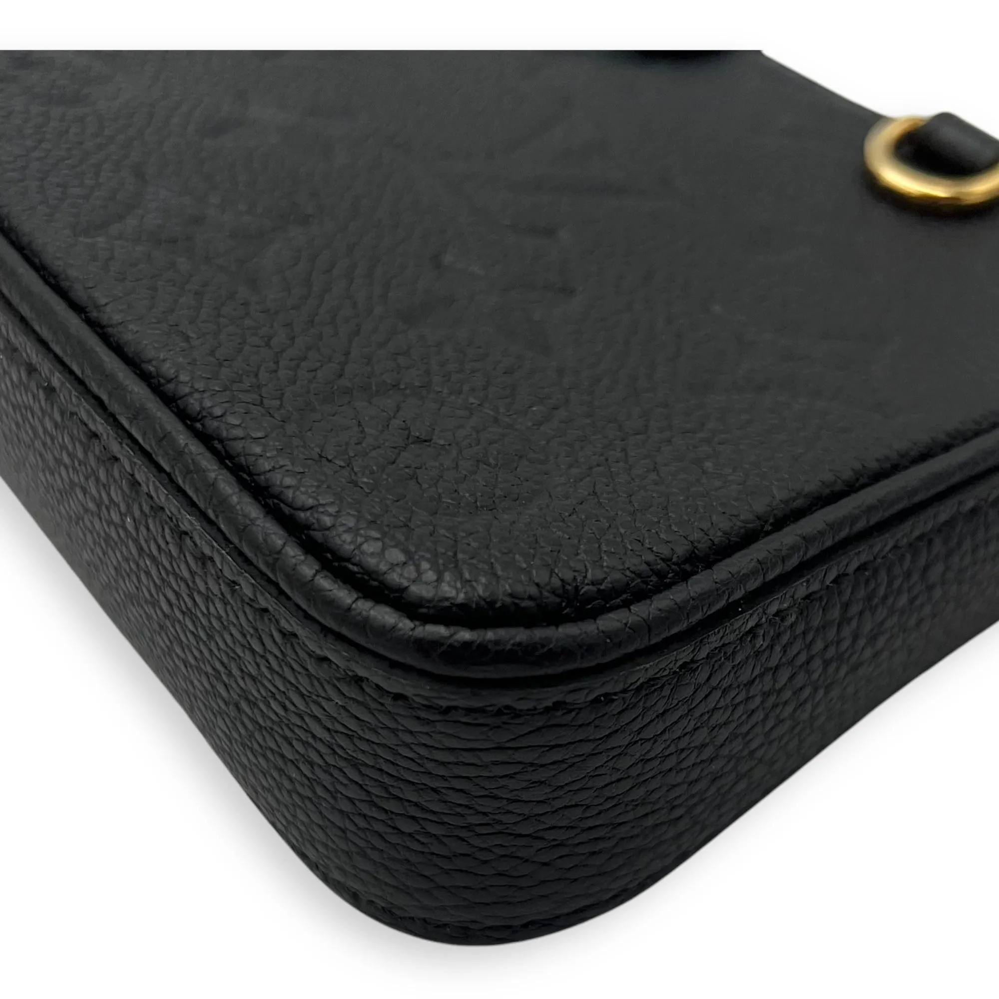Easy Pouch On Strap Crossbody Bag Black in Monogram Empreinte Leather, Gold hardware