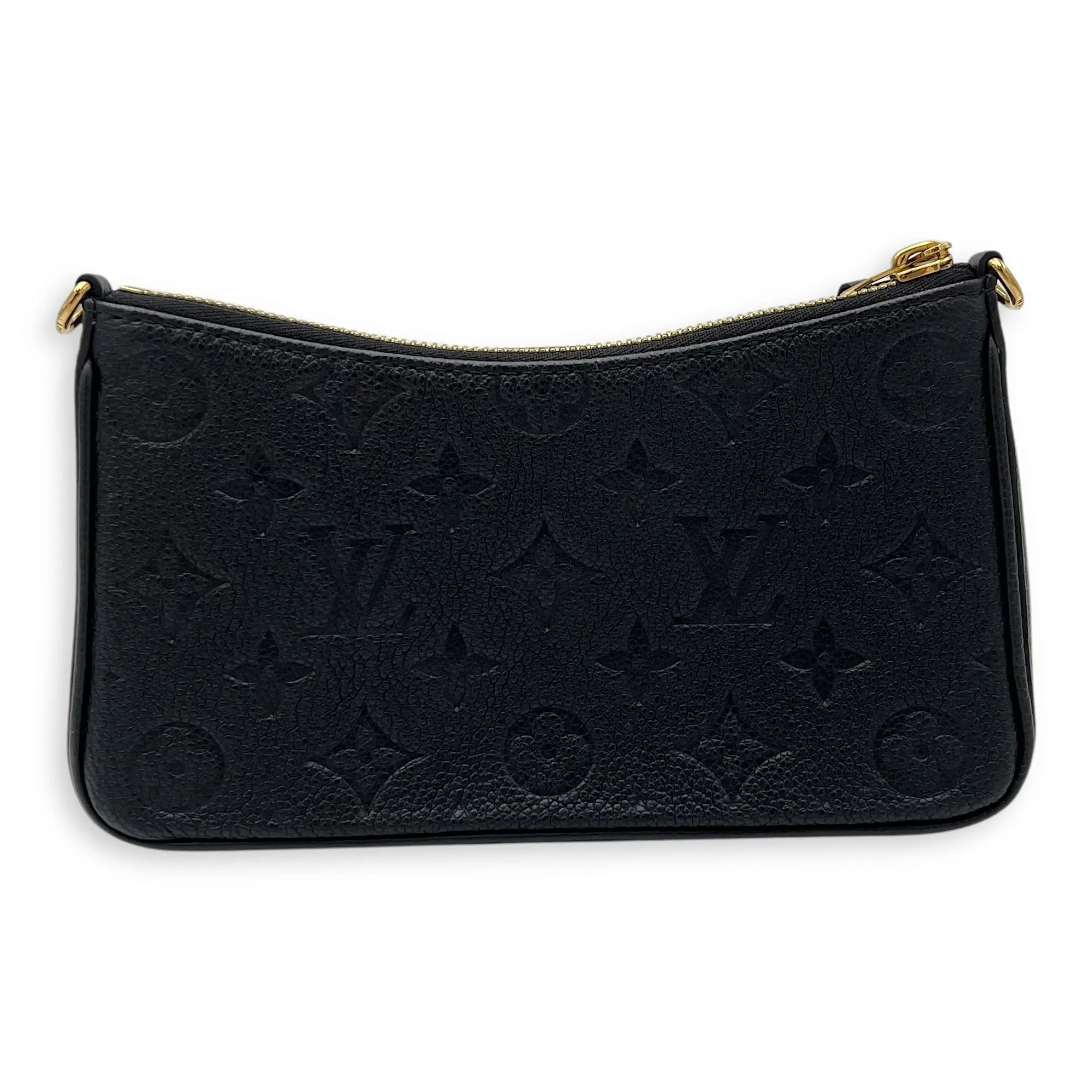 Easy Pouch On Strap Crossbody Bag Black in Monogram Empreinte Leather, Gold hardware