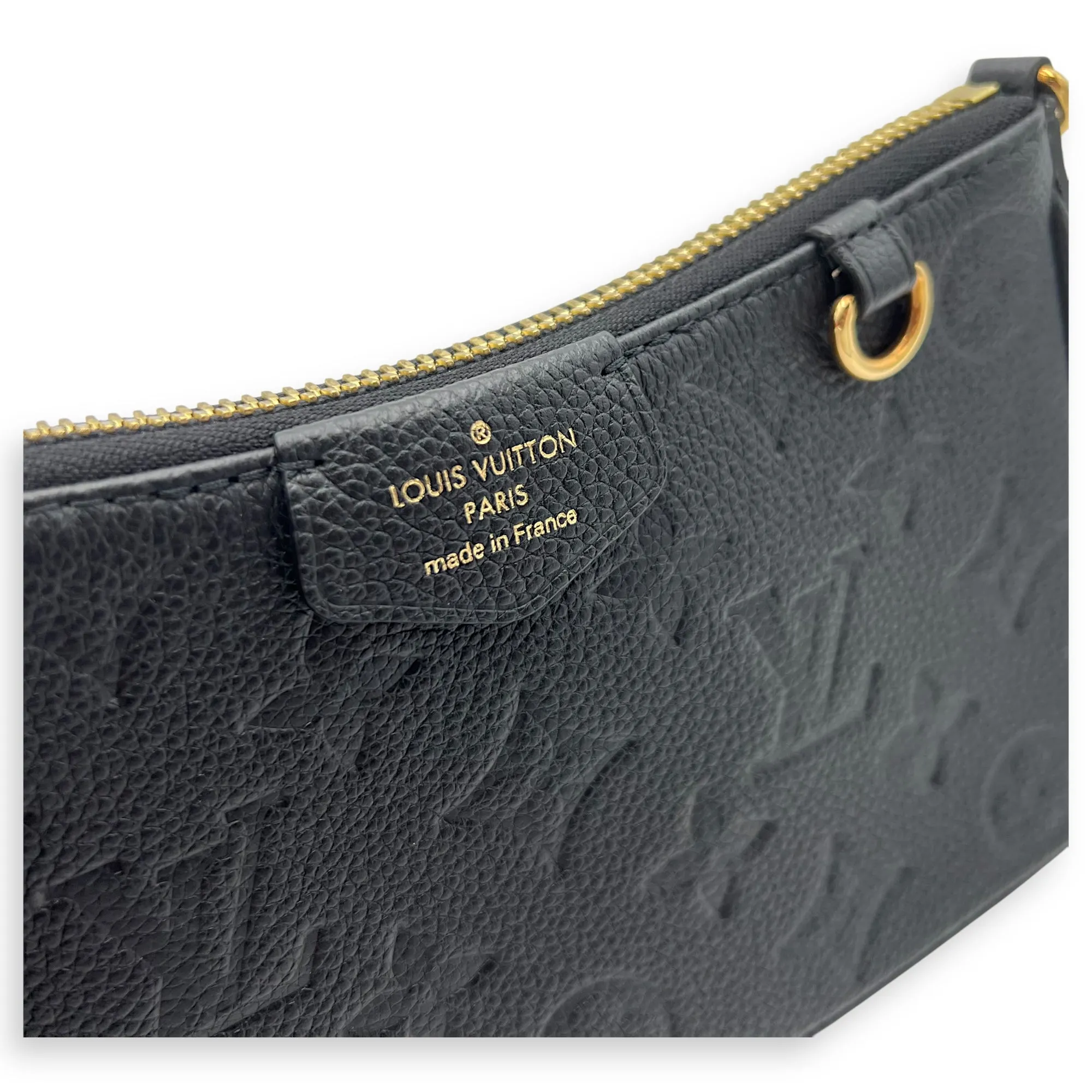 Easy Pouch On Strap Crossbody Bag Black in Monogram Empreinte Leather, Gold hardware