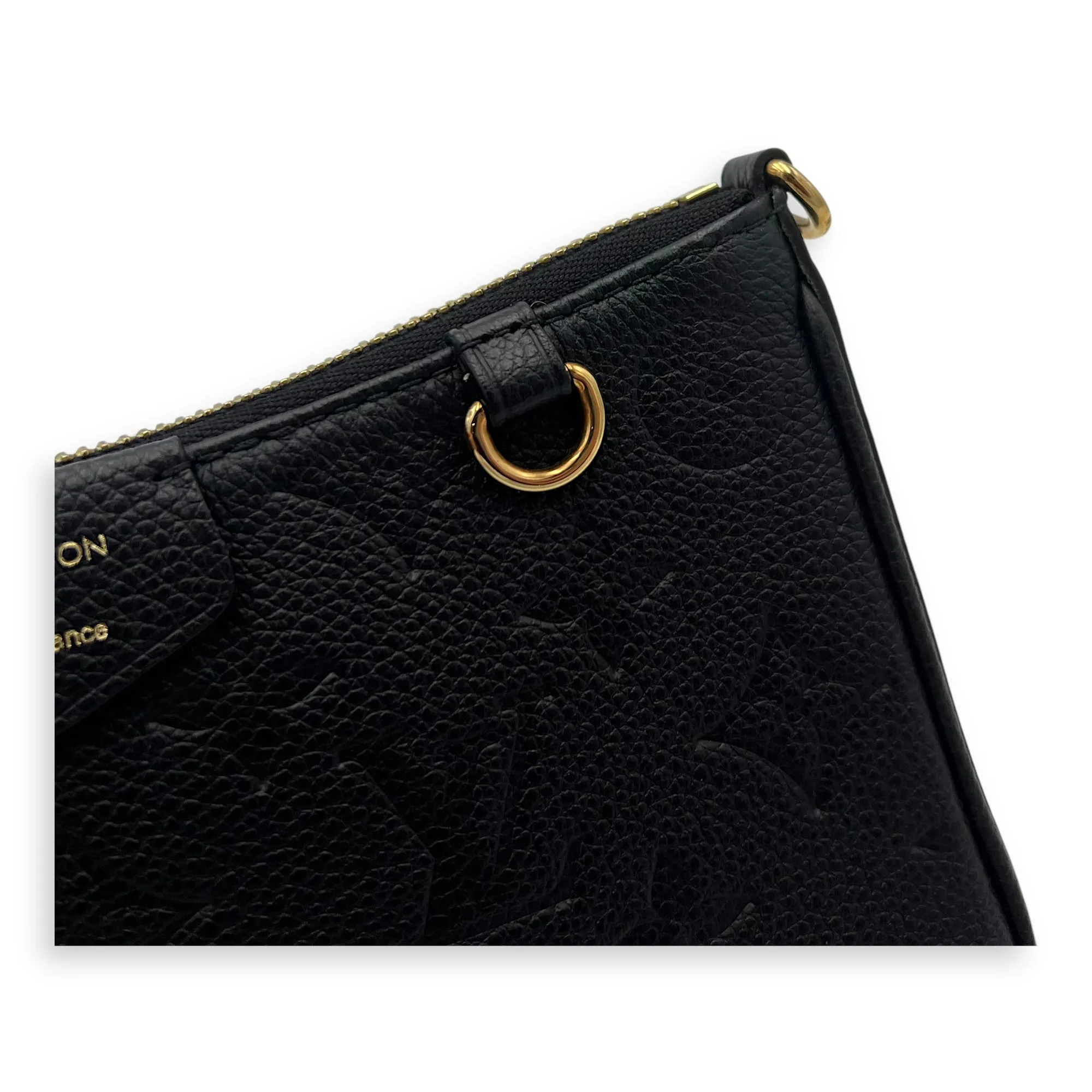 Easy Pouch On Strap Crossbody Bag Black in Monogram Empreinte Leather, Gold hardware