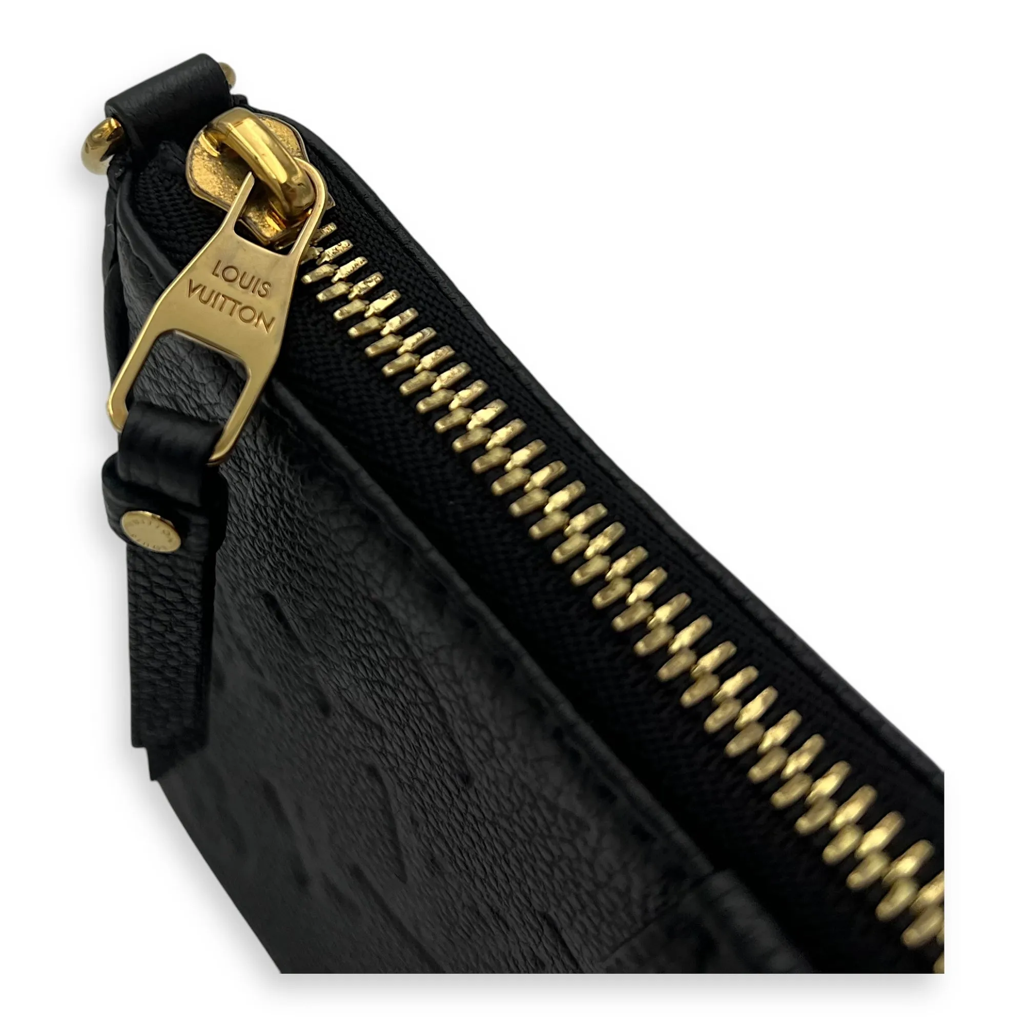 Easy Pouch On Strap Crossbody Bag Black in Monogram Empreinte Leather, Gold hardware