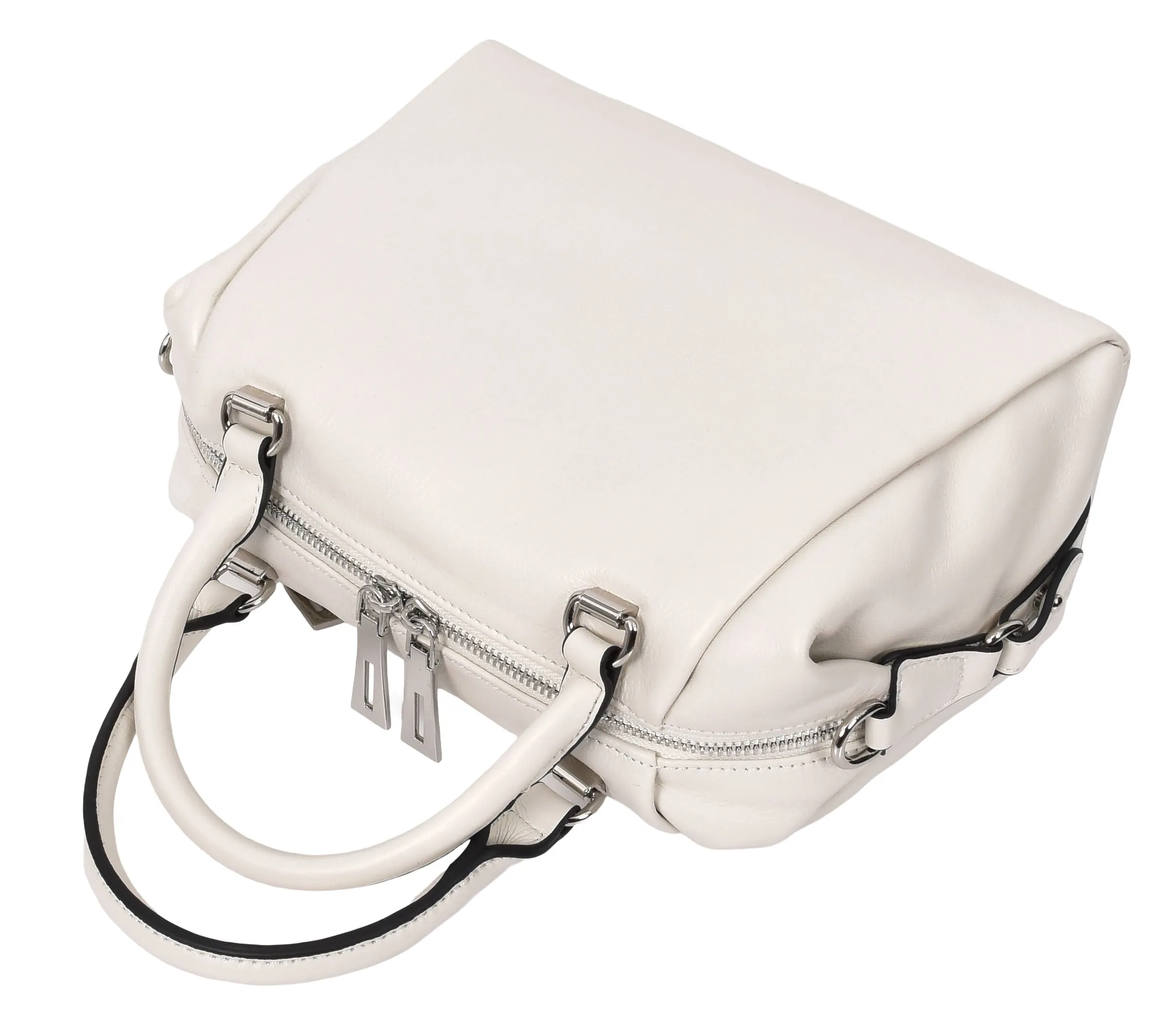 Edmonton Women Small Barrel Shape Leather Shoulder Handbag Ivory