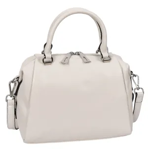 Edmonton Women Small Barrel Shape Leather Shoulder Handbag Ivory