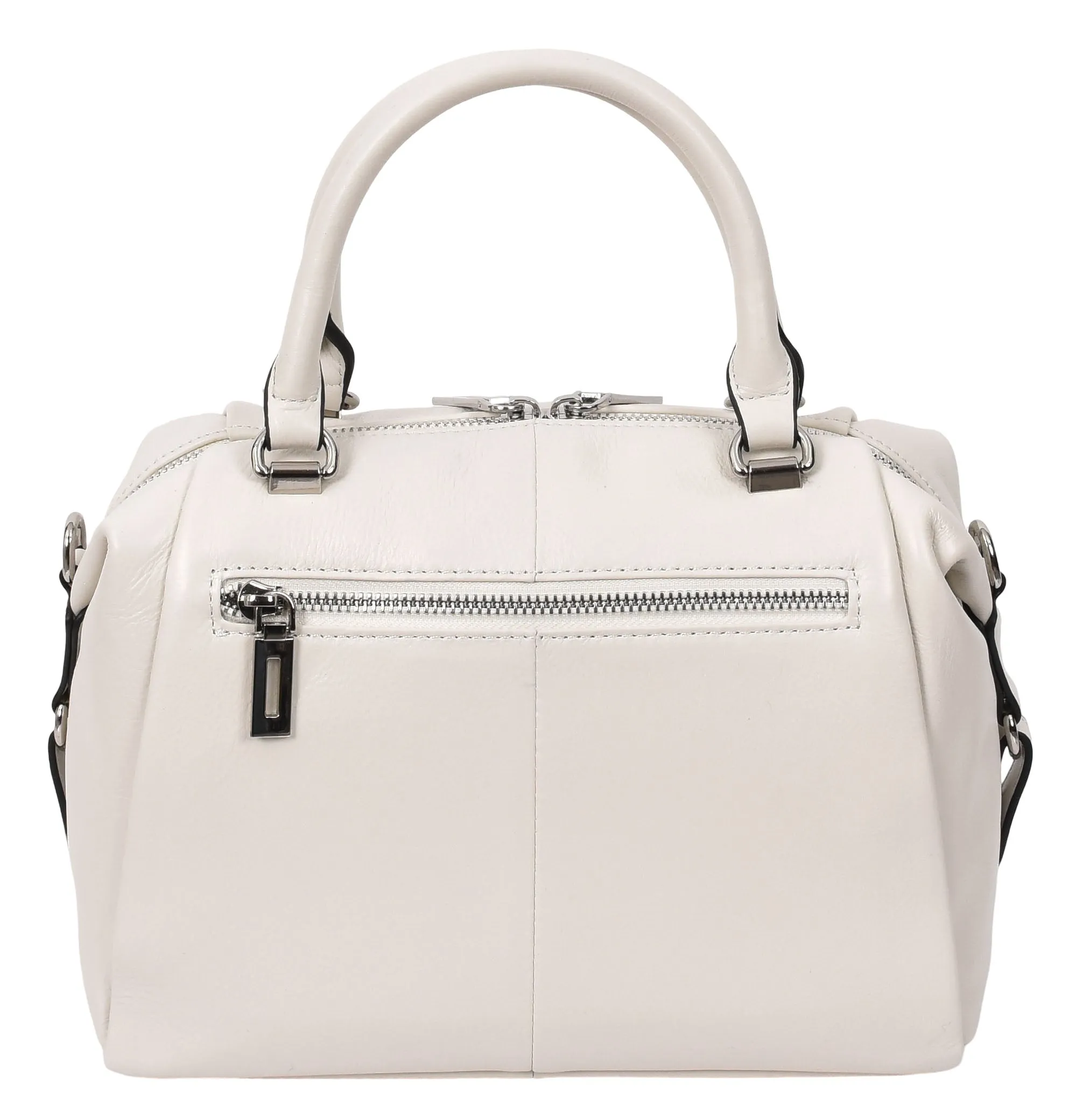 Edmonton Women Small Barrel Shape Leather Shoulder Handbag Ivory