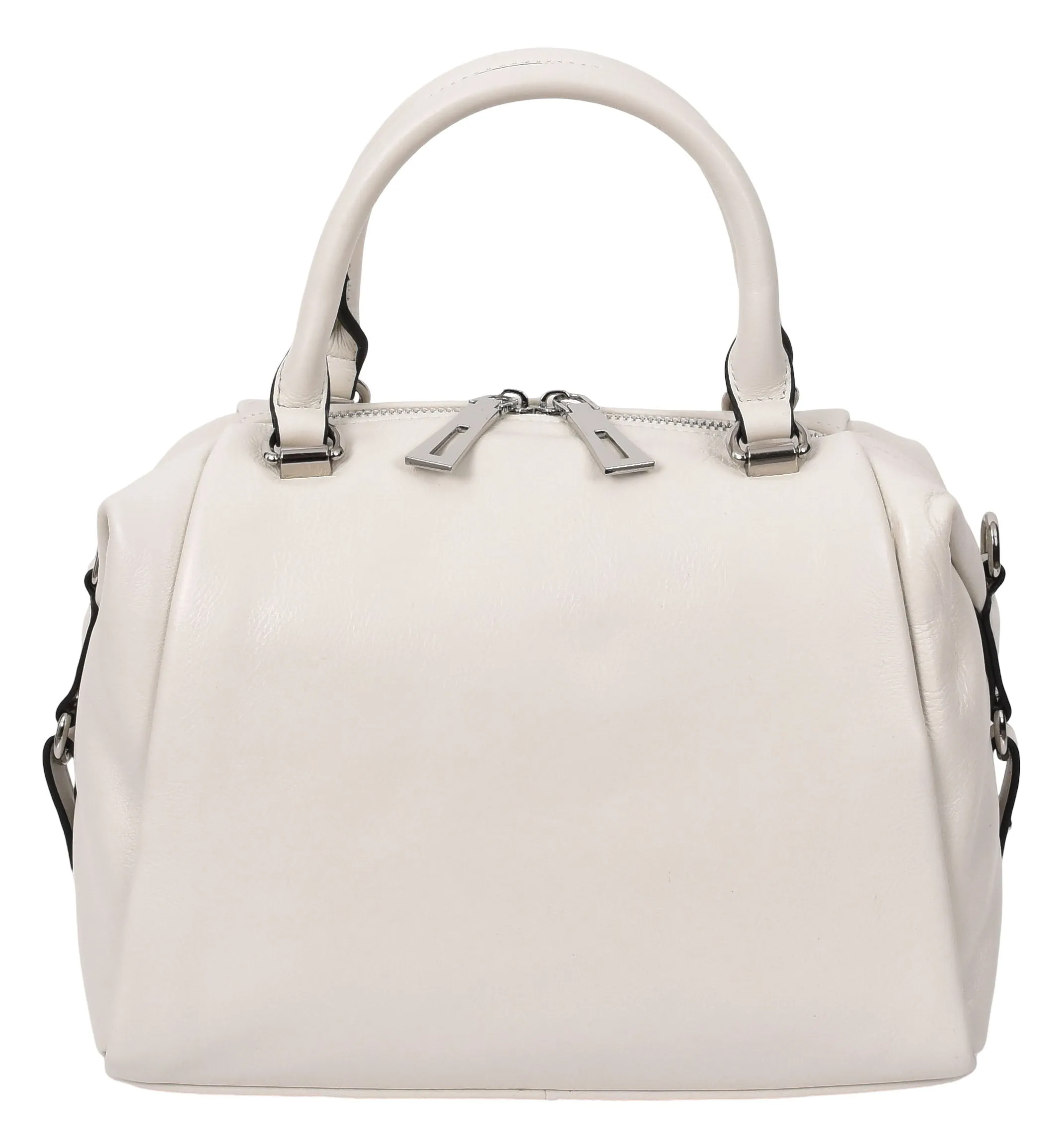 Edmonton Women Small Barrel Shape Leather Shoulder Handbag Ivory