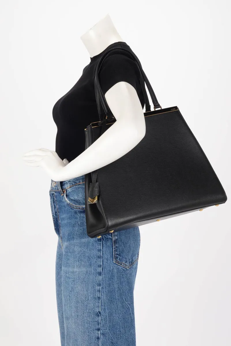 Fendi Black Vitello Elite Large 3Jours Tote