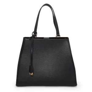 Fendi Black Vitello Elite Large 3Jours Tote