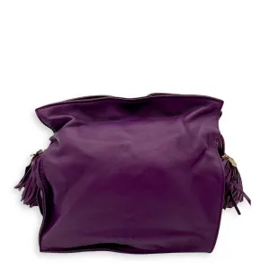 Flamenco Purple Crossbody Bag in Lambskin, Gold hardware