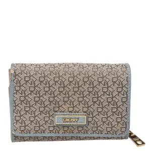 Grey Monogram Canvas And Leather Flap Wallet