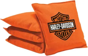 Harley-Davidson Yard Game Bean Bag Set - Four Pack w/Storage Tote - Orange Bags