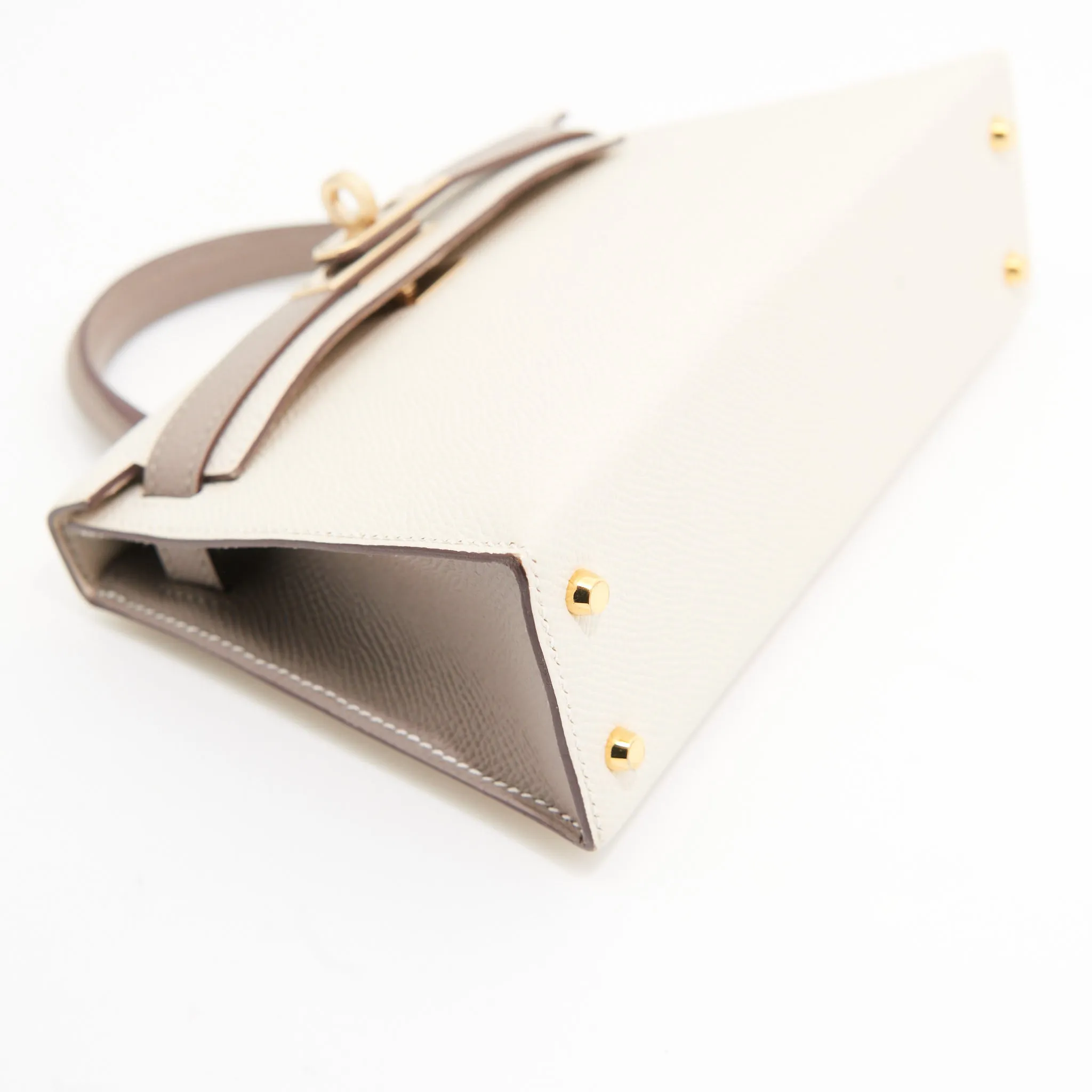 Hermes Epsom Mini Kelly in Custom white and Grey GHW