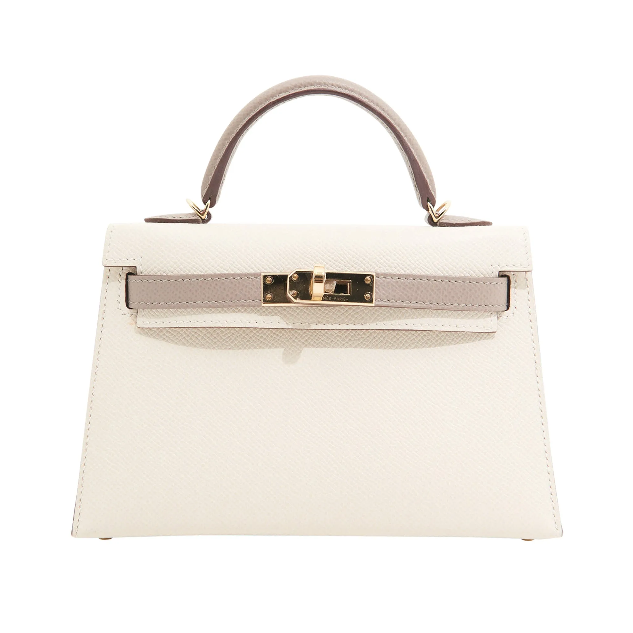 Hermes Epsom Mini Kelly in Custom white and Grey GHW