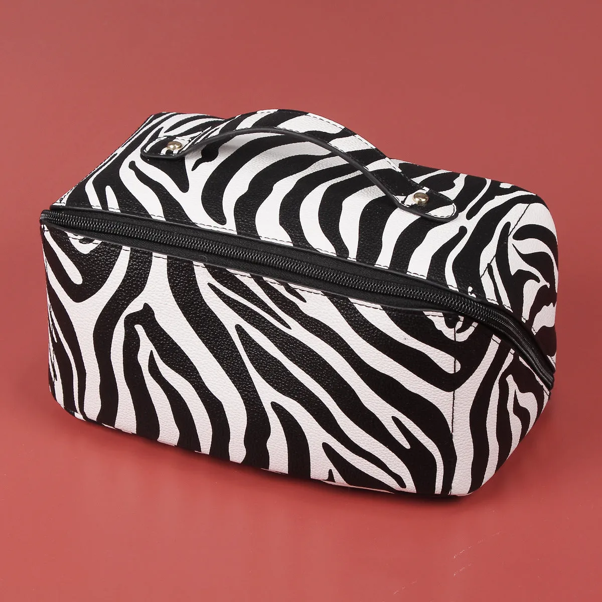 High-quality multifunctional cosmetic bag with zebra pattern and tiger pattern PU leather