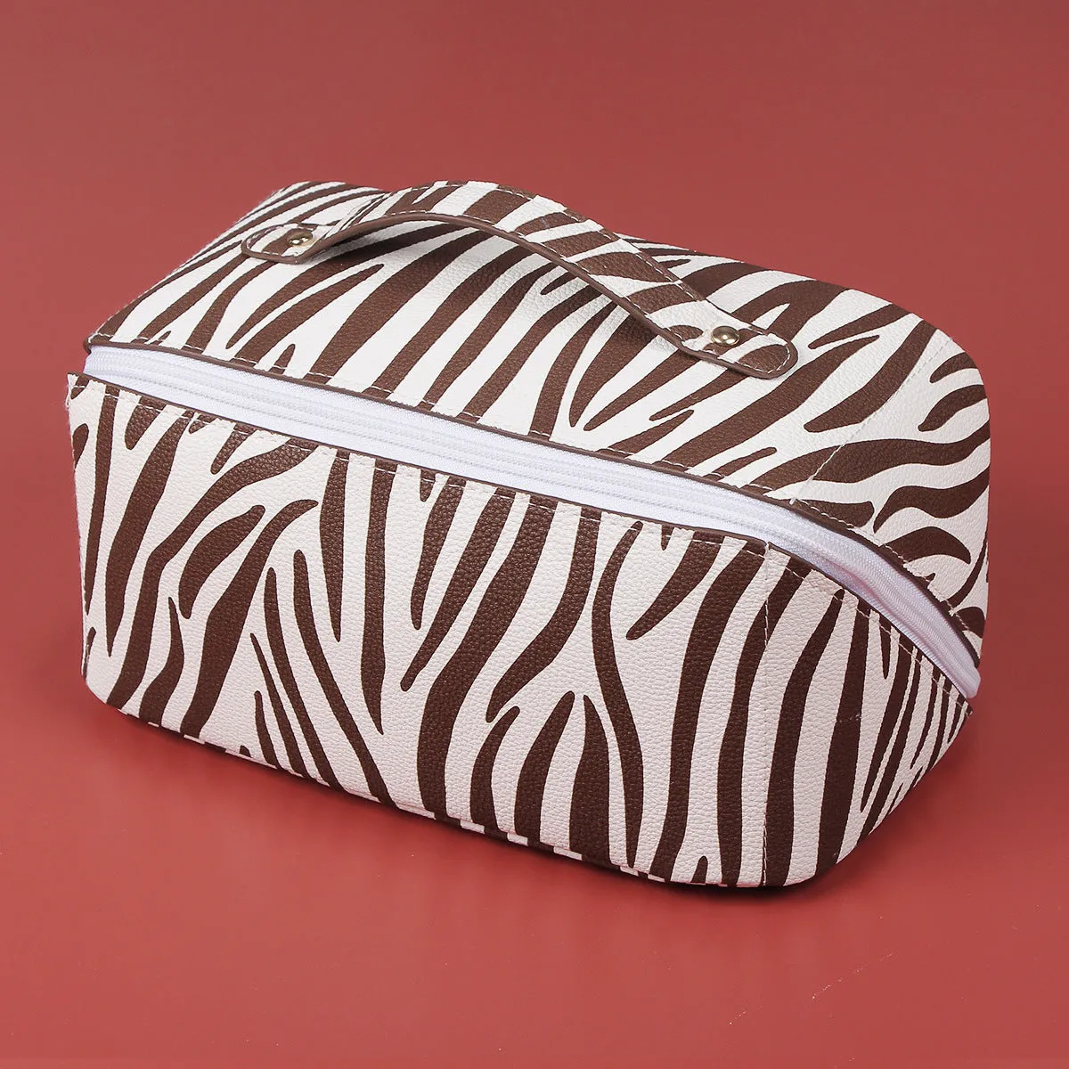 High-quality multifunctional cosmetic bag with zebra pattern and tiger pattern PU leather