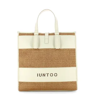 Iuntoo - Essenziale Rafia Bianco Large Tote - 105011 - RAFIA/BIANCO