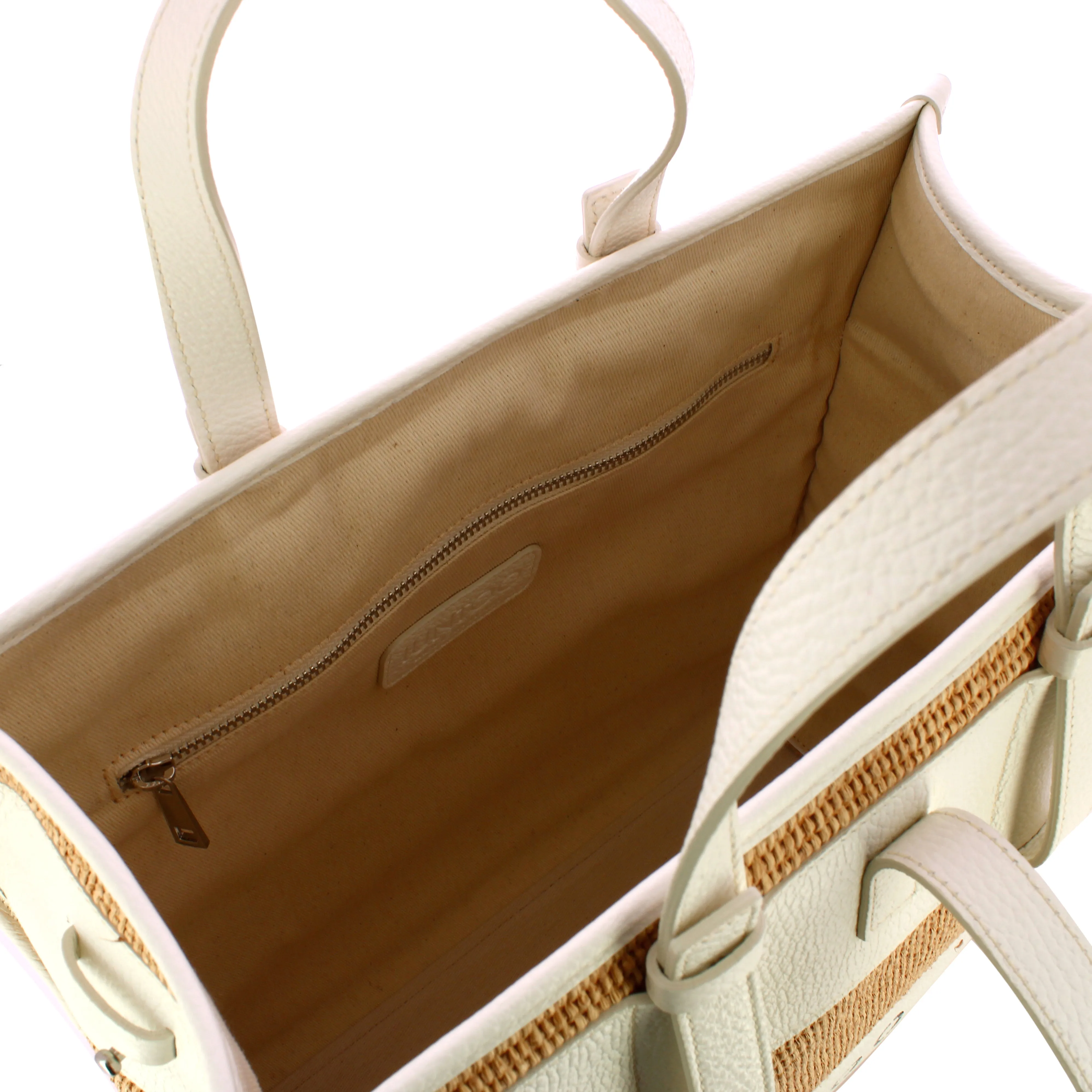 Iuntoo - Essenziale Rafia Bianco Large Tote - 105011 - RAFIA/BIANCO