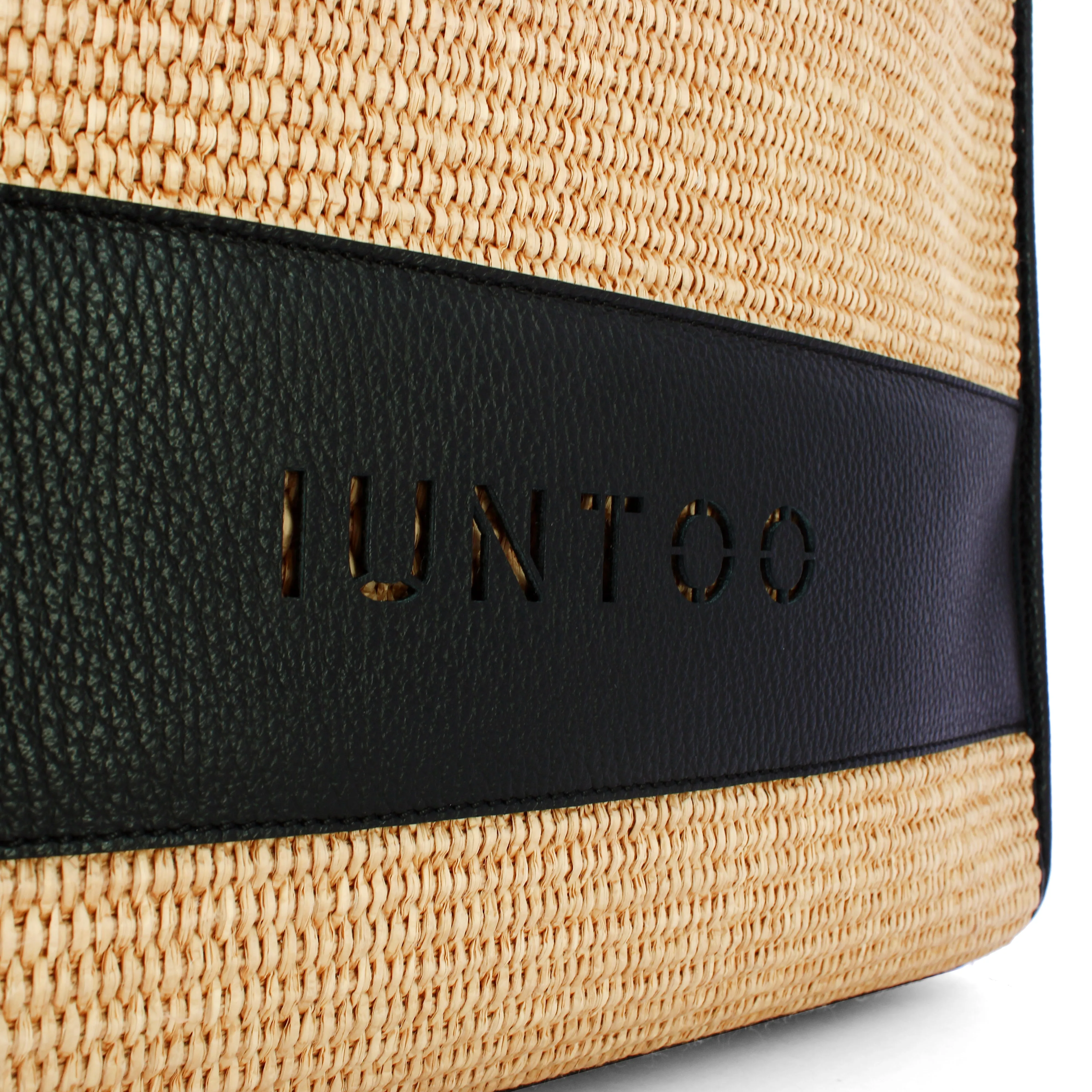 Iuntoo - Essenziale Rafia Nero Large Tote - 105011 - RAFIA/NERO
