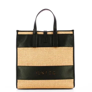 Iuntoo - Essenziale Rafia Nero Large Tote - 105011 - RAFIA/NERO