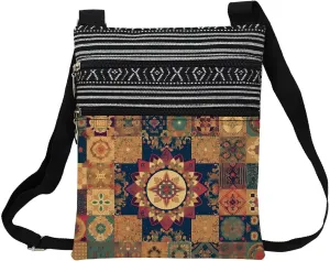 Kaleidoscope Messenger Bag Small Ethnic Pattern Printed Adjustable Strap Crossbody Zipper Bag Kaleidoscope Phone Bag Wallet Cute Shoulder Handbag for Women Friends -4