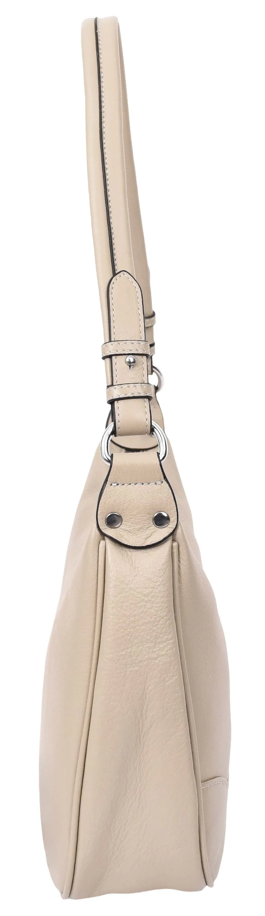 Kitchener Women's Leather  Organiser Hobo Style Shoulder Bag Taupe