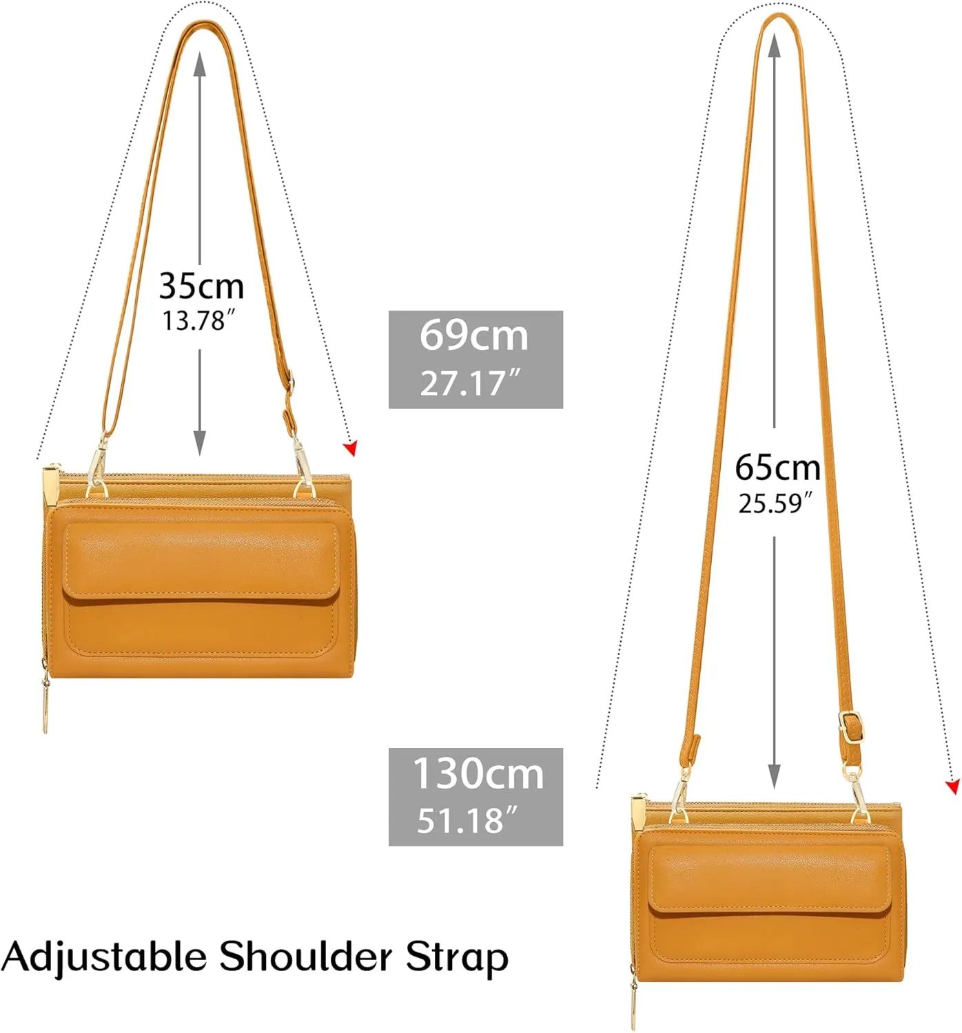 KUKOO Small Crossbody Bag for Women Cell Phone Wallet Purse Mini Shoulder Handbags with Card Slots