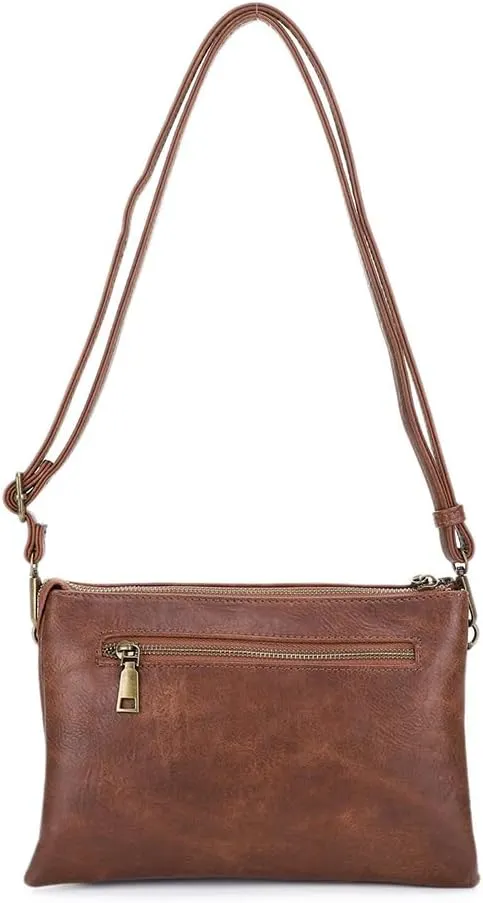 Liz Soto Lexi Womens Crossbody Purse and Wristlet - Vegan Leather Wallet and Over the Shoulder Bags with Wrist Strap