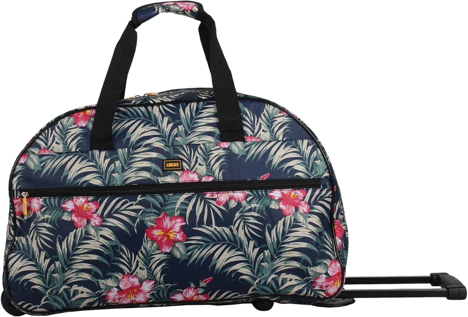 Lucas Designer Carry On Luggage Collection - Lightweight Pattern 22 Inch Duffel Bag- Weekender Overnight Business Travel Suitcase with 2- Rolling Spinner Wheels (ALOHA NAVY, 22in)