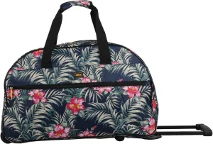 Lucas Designer Carry On Luggage Collection - Lightweight Pattern 22 Inch Duffel Bag- Weekender Overnight Business Travel Suitcase with 2- Rolling Spinner Wheels (ALOHA NAVY, 22in)