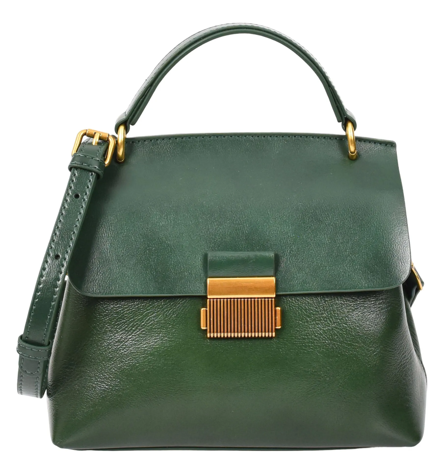 Lucena Women's Small Real Leather Shoulder Handbag Green