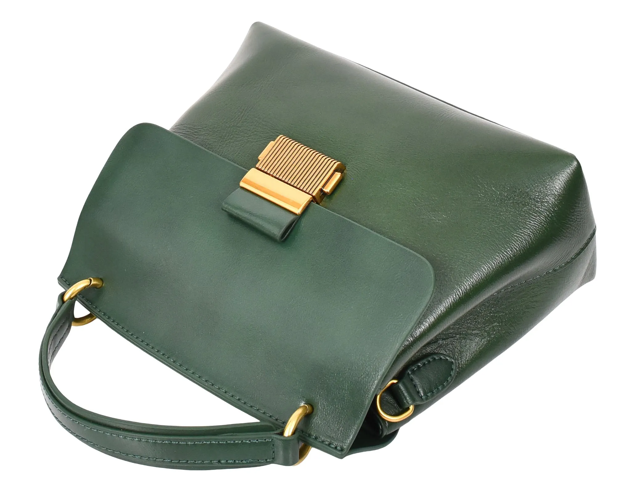 Lucena Women's Small Real Leather Shoulder Handbag Green