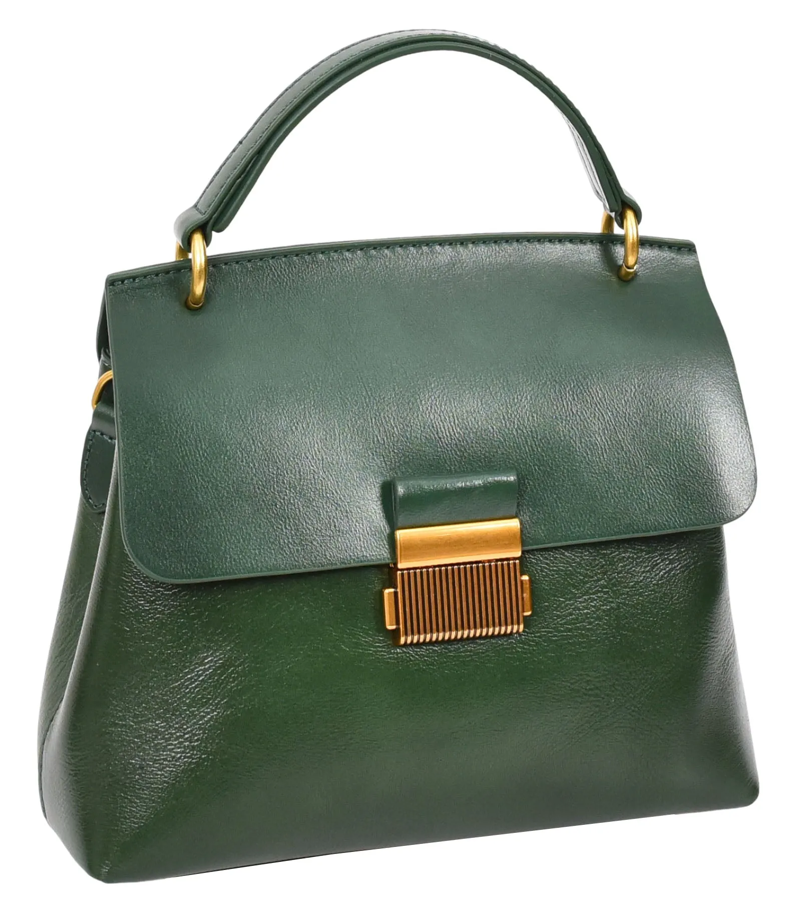 Lucena Women's Small Real Leather Shoulder Handbag Green