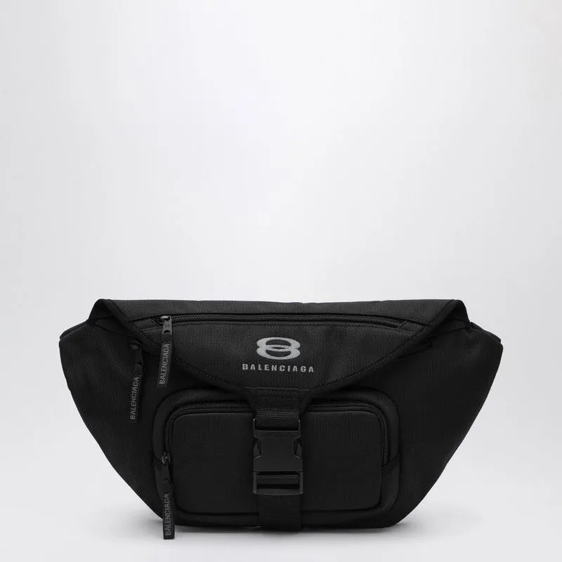 Men's Unity Large Nylon Waist Bag in Black | 7920722AA5S