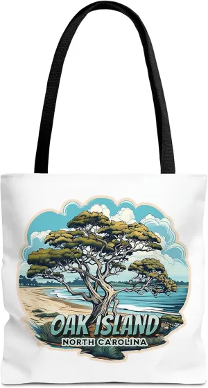 Oak Island North Carolina Tote Bag for Women Men Casual Tote Bag Cloth Canvas Shopping Bags with Handles Cute Bags Everyday Use 16" x 16" Aesthetic Gift ID44998