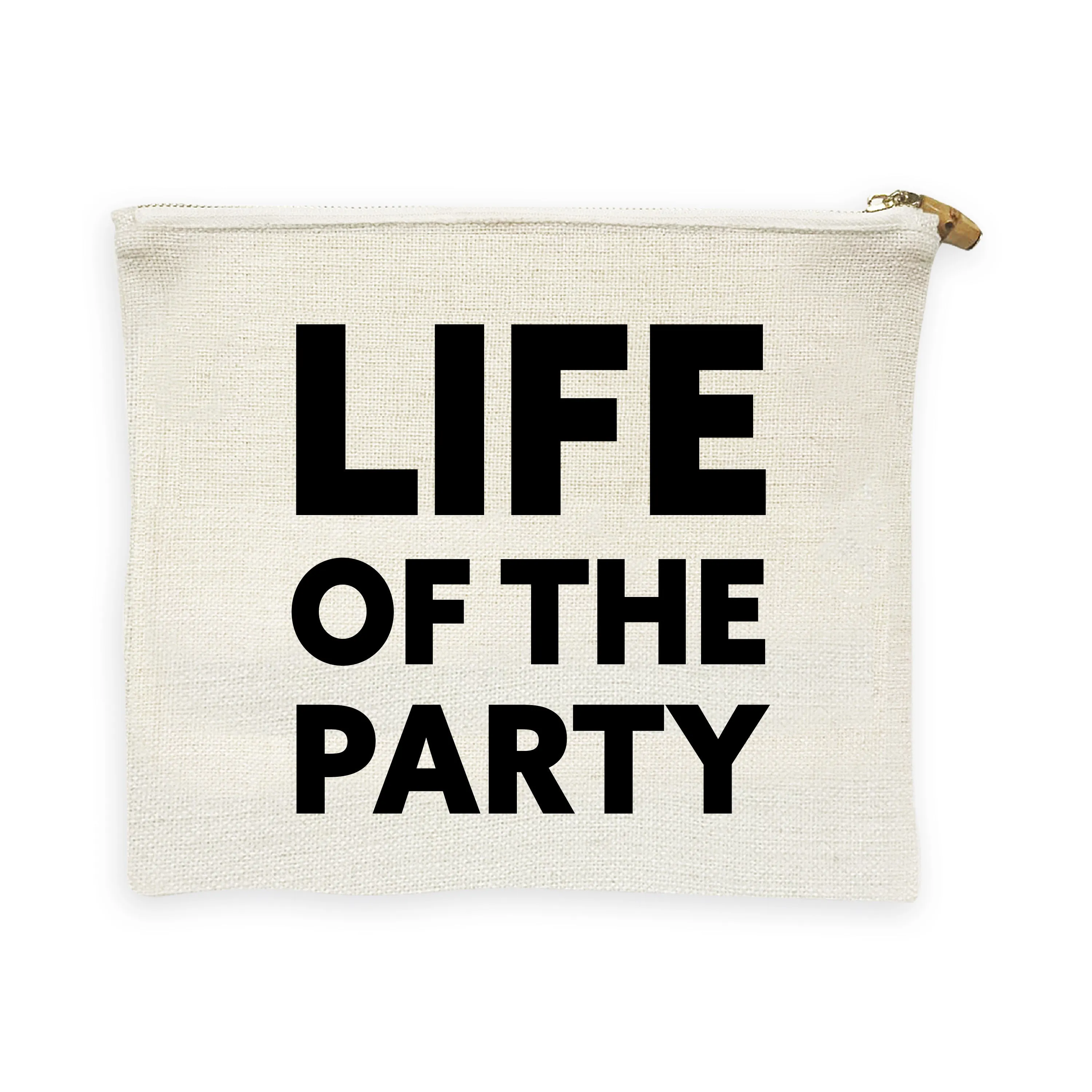 Oversized Linen Flat Zip- Life of the Party