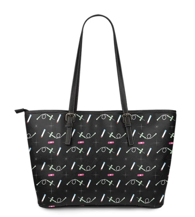 Phlebotomy Tech Large PU Faux Leather Tote Bag