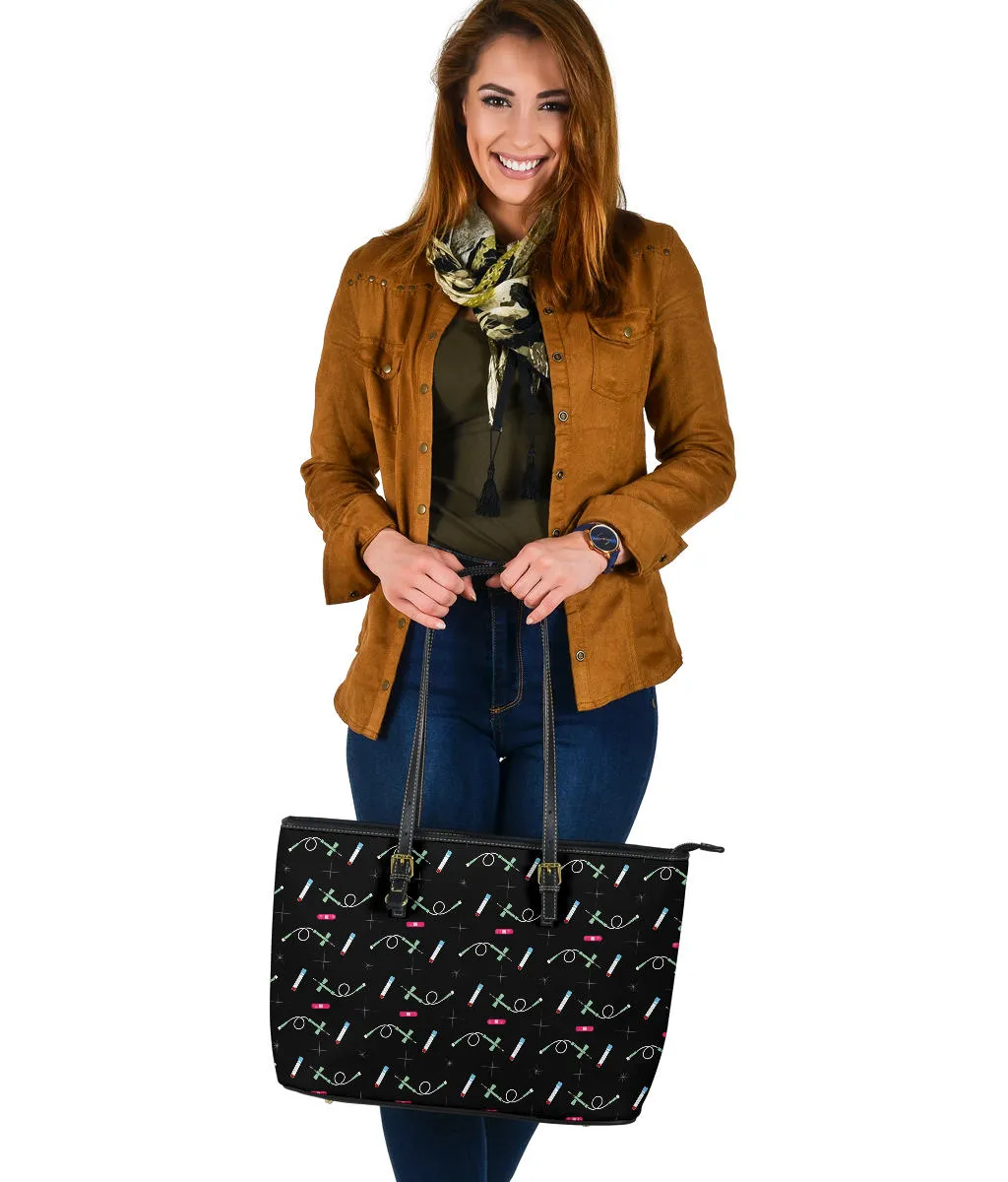 Phlebotomy Tech Large PU Faux Leather Tote Bag