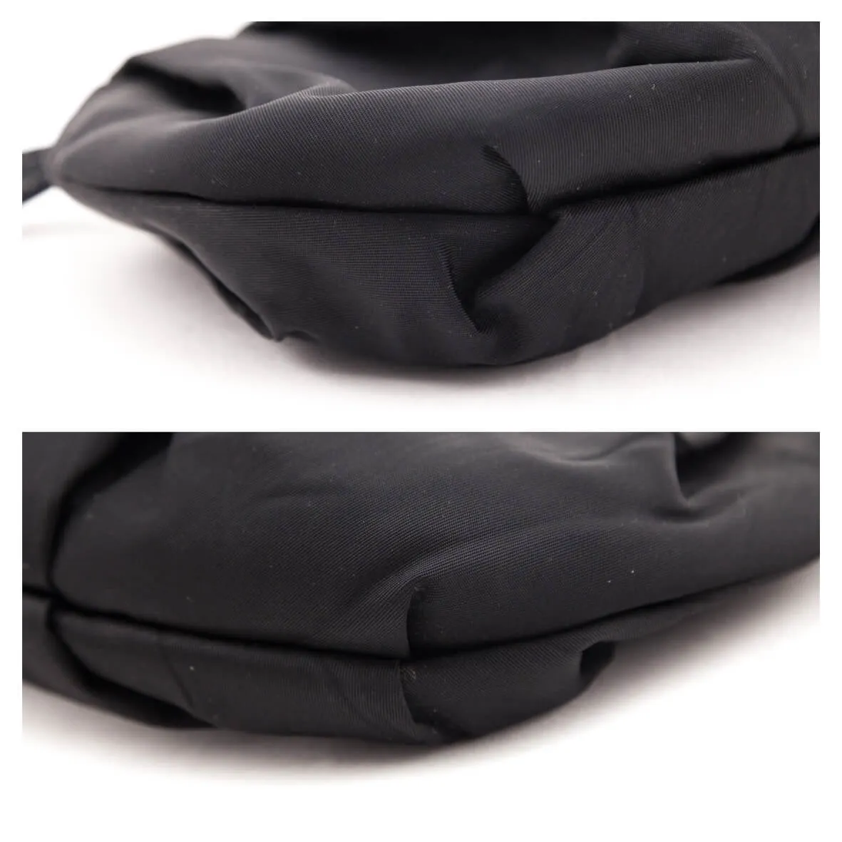 Prada Black Pleated Tessuto Wristlet