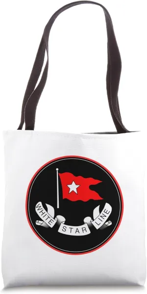 Retro Vintage White Star Line Tote Bag