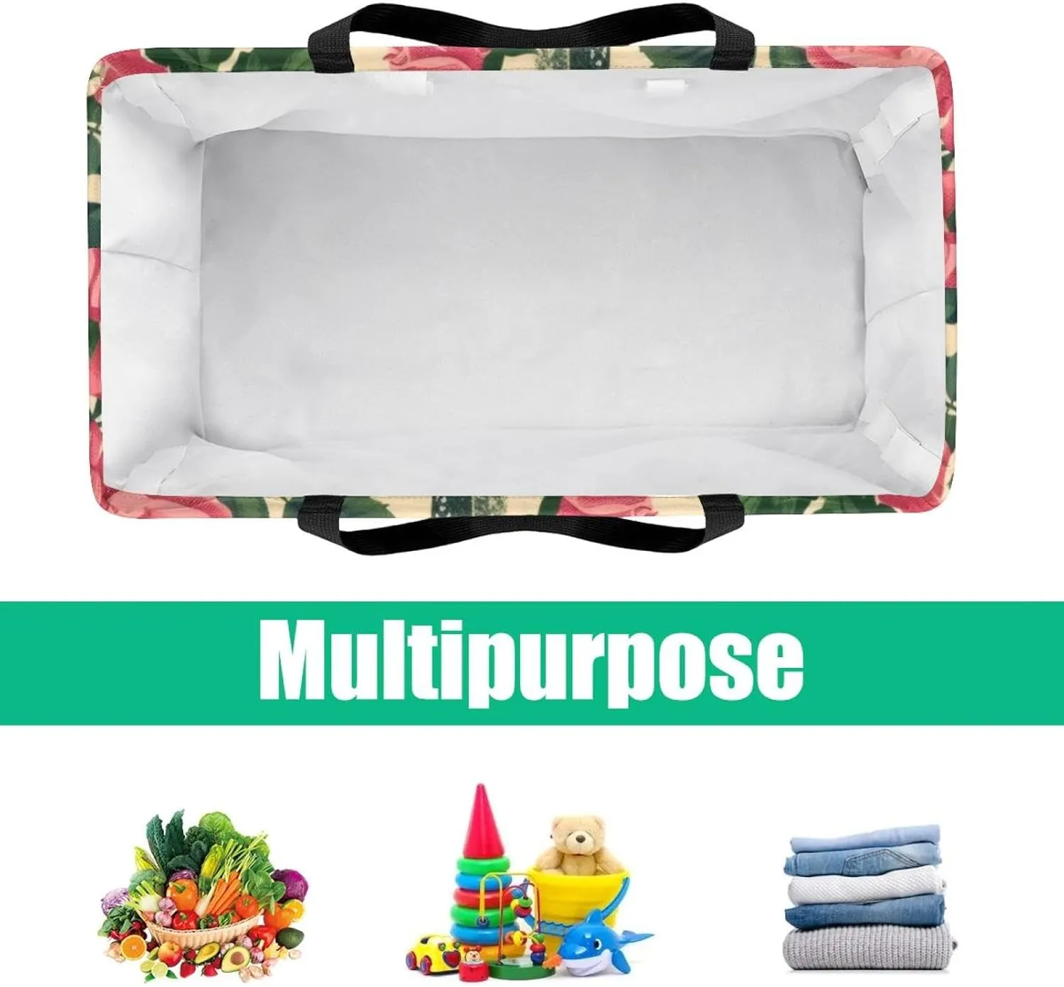 Reusable Grocery Shopping Bag Large Shopping Bag Foldable for Storage Picnic Clothes Pineapple Aesthetic Pattern