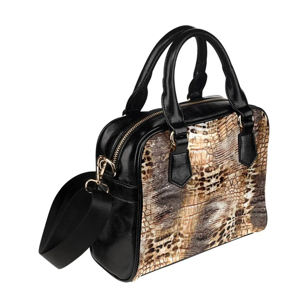 Shoulder Handbag-Snake Skin Print 103, Vegan Leather, Shoulder Bags for Women, Over the Shoulder Bag