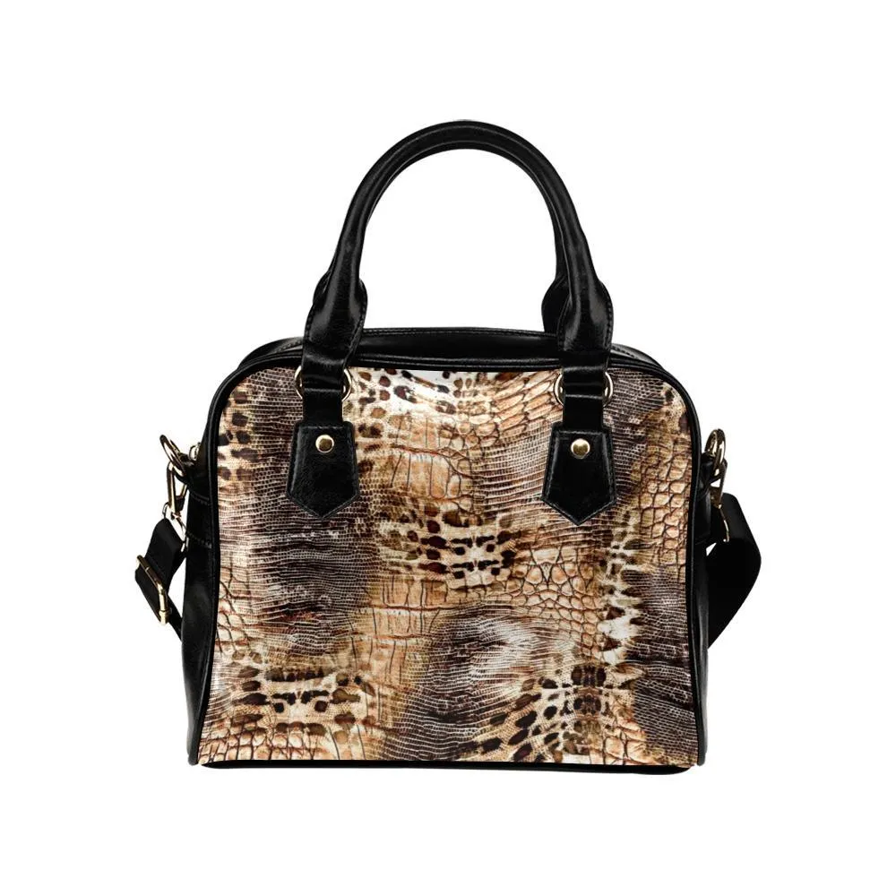 Shoulder Handbag-Snake Skin Print 103, Vegan Leather, Shoulder Bags for Women, Over the Shoulder Bag