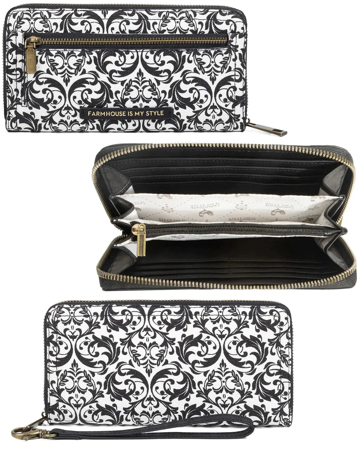 Silver Crossbody Royal Damask Bag and Wallet Bundle