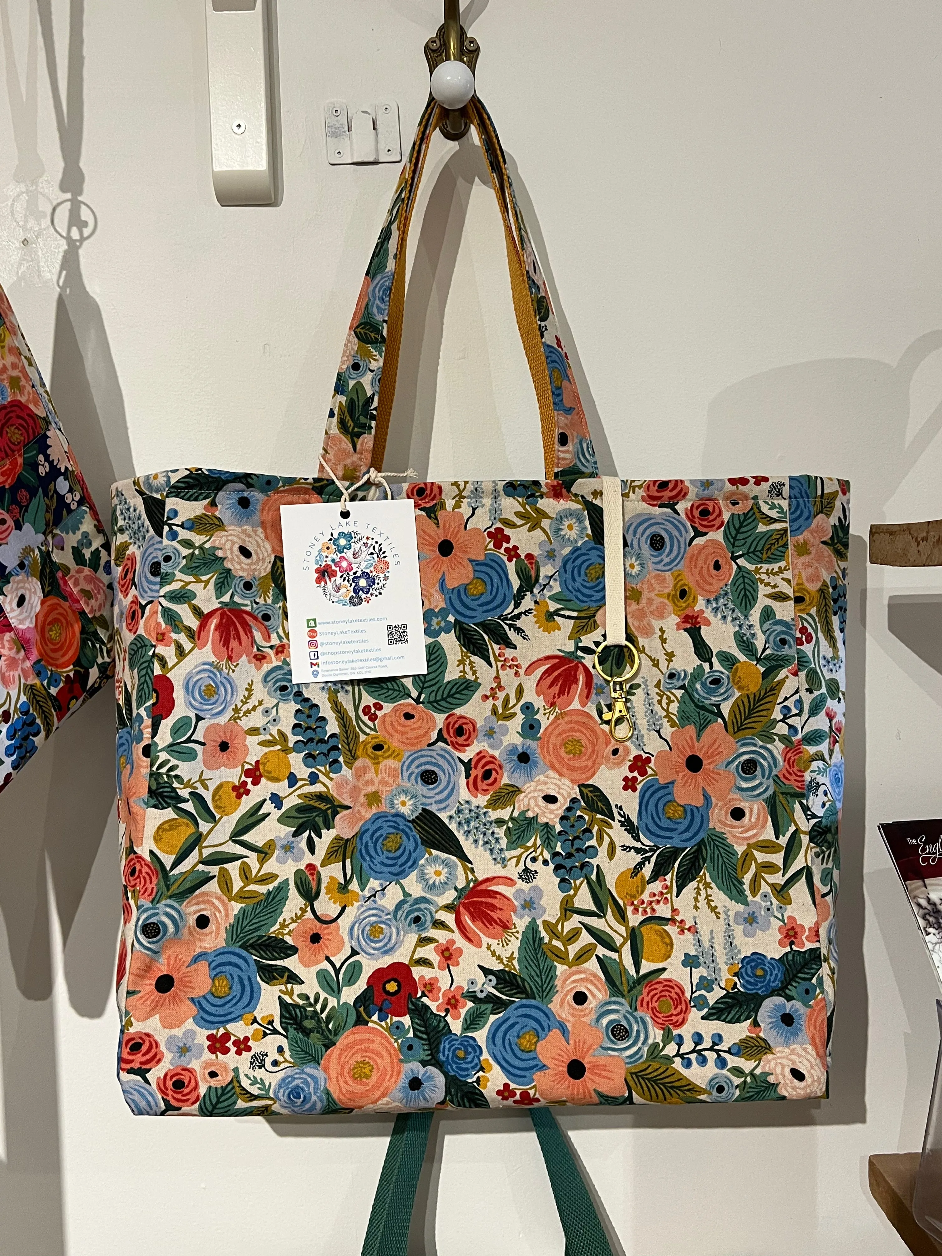 Simple Sturdy Tote Rifle Paper Co Garden Party Floral with Covered Strap and Pocket