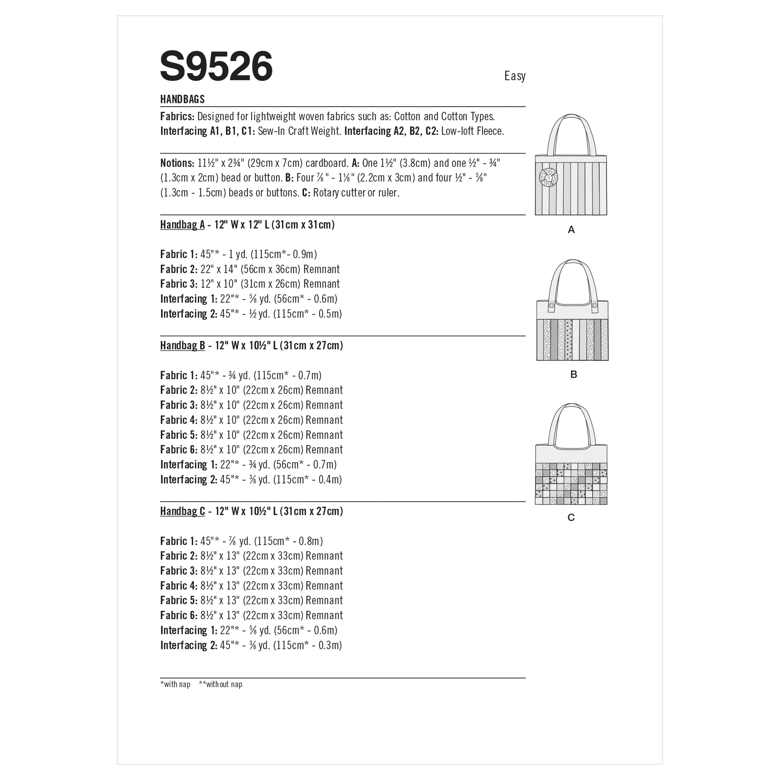 Simplicity Pattern 9526 Handbags